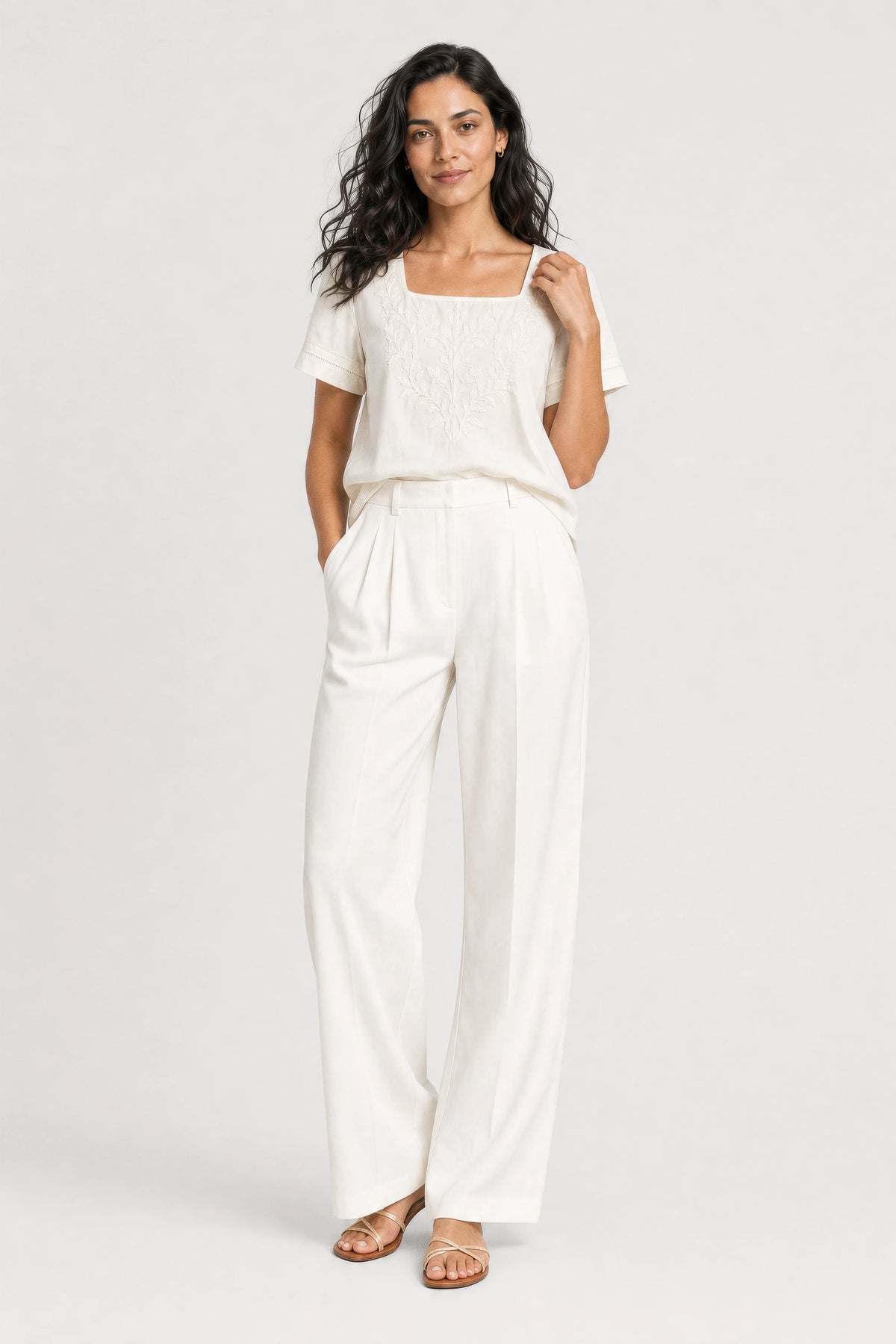 Selene Embroidered Cotton Top