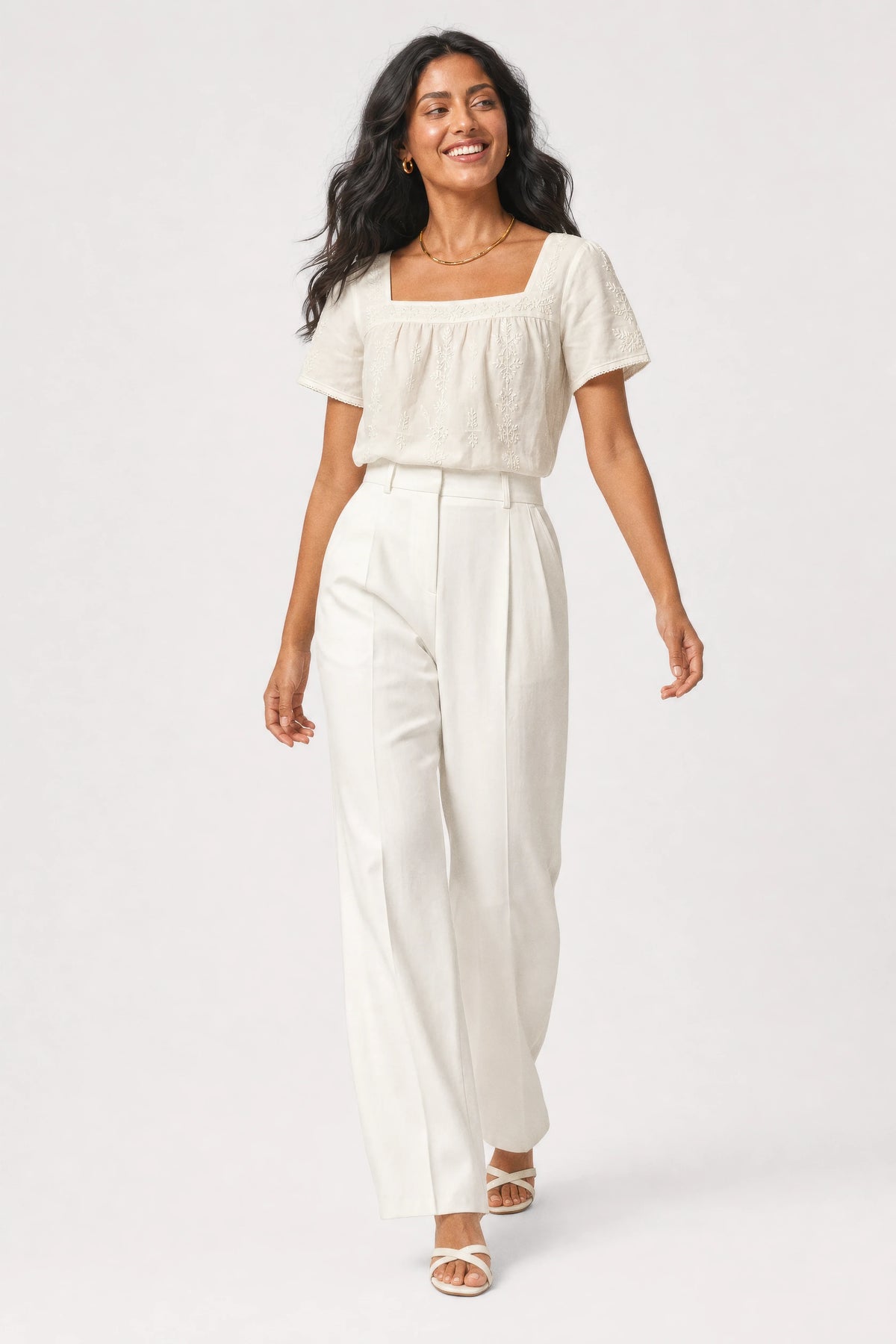 Selene Embroidered Cotton Top