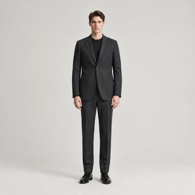Calder Tailored Blazer in Graphite, buttoned front view