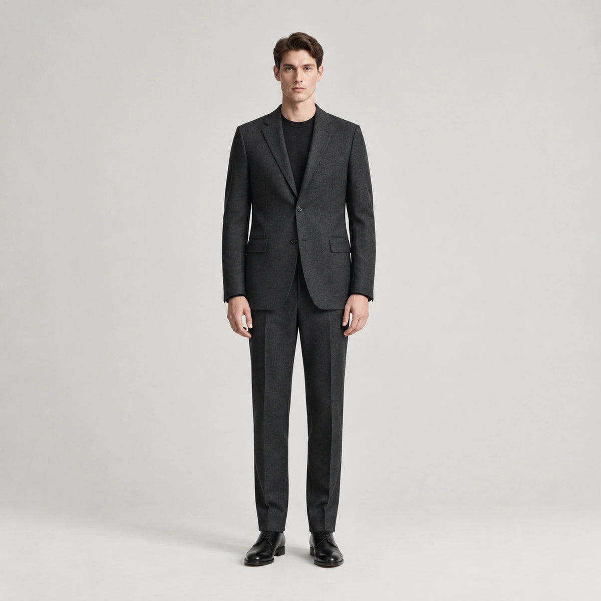 Calder Tailored Blazer in Graphite, buttoned front view