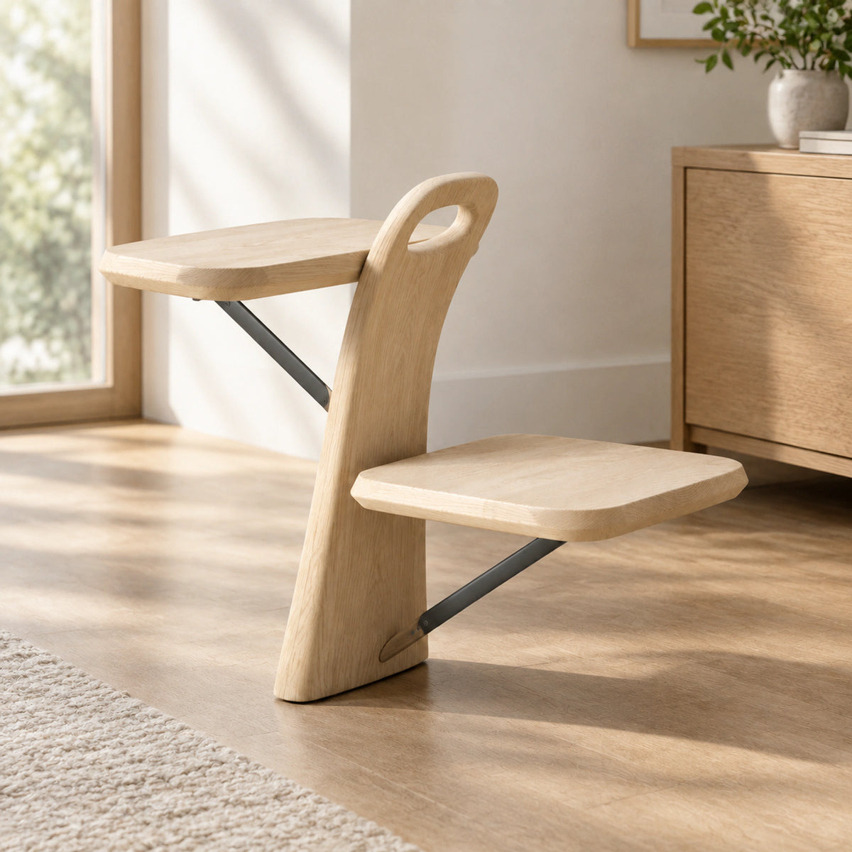 Dovetail Step Stool, three-quarter view