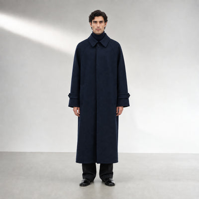 Northline Wool Coat in Midnight Navy, front view