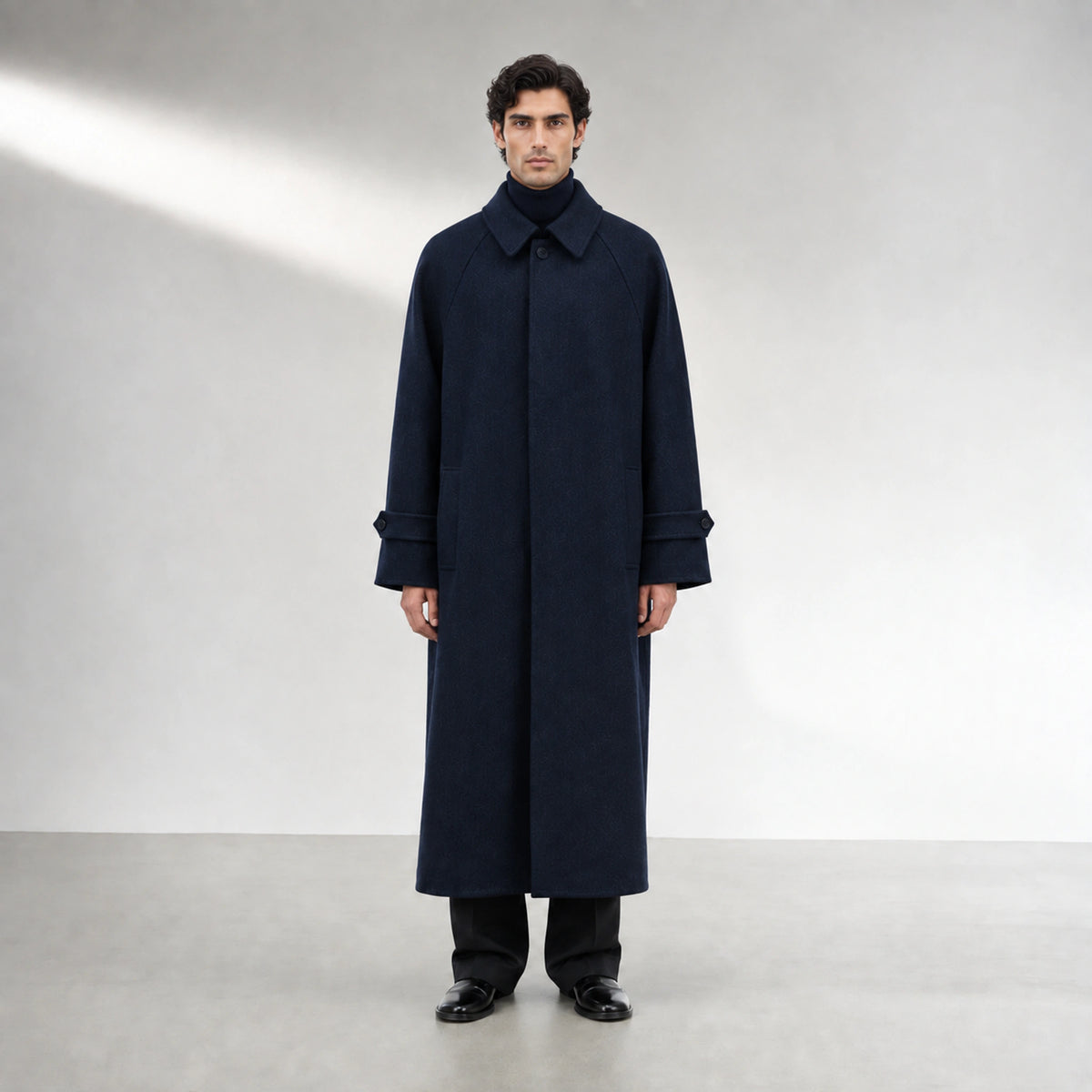 Northline Wool Coat in Midnight Navy, front view