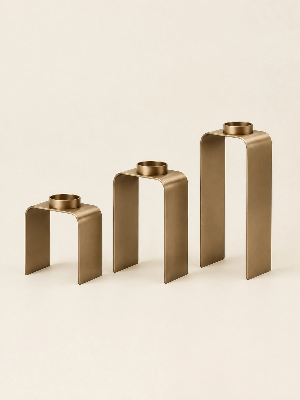 Orvane Arc Candleholder Trio — three-quarter