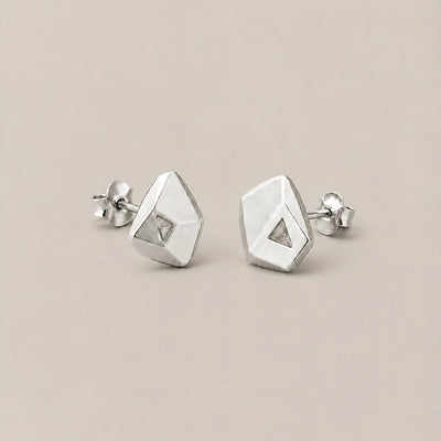 seravel facet studs silver gallery 1