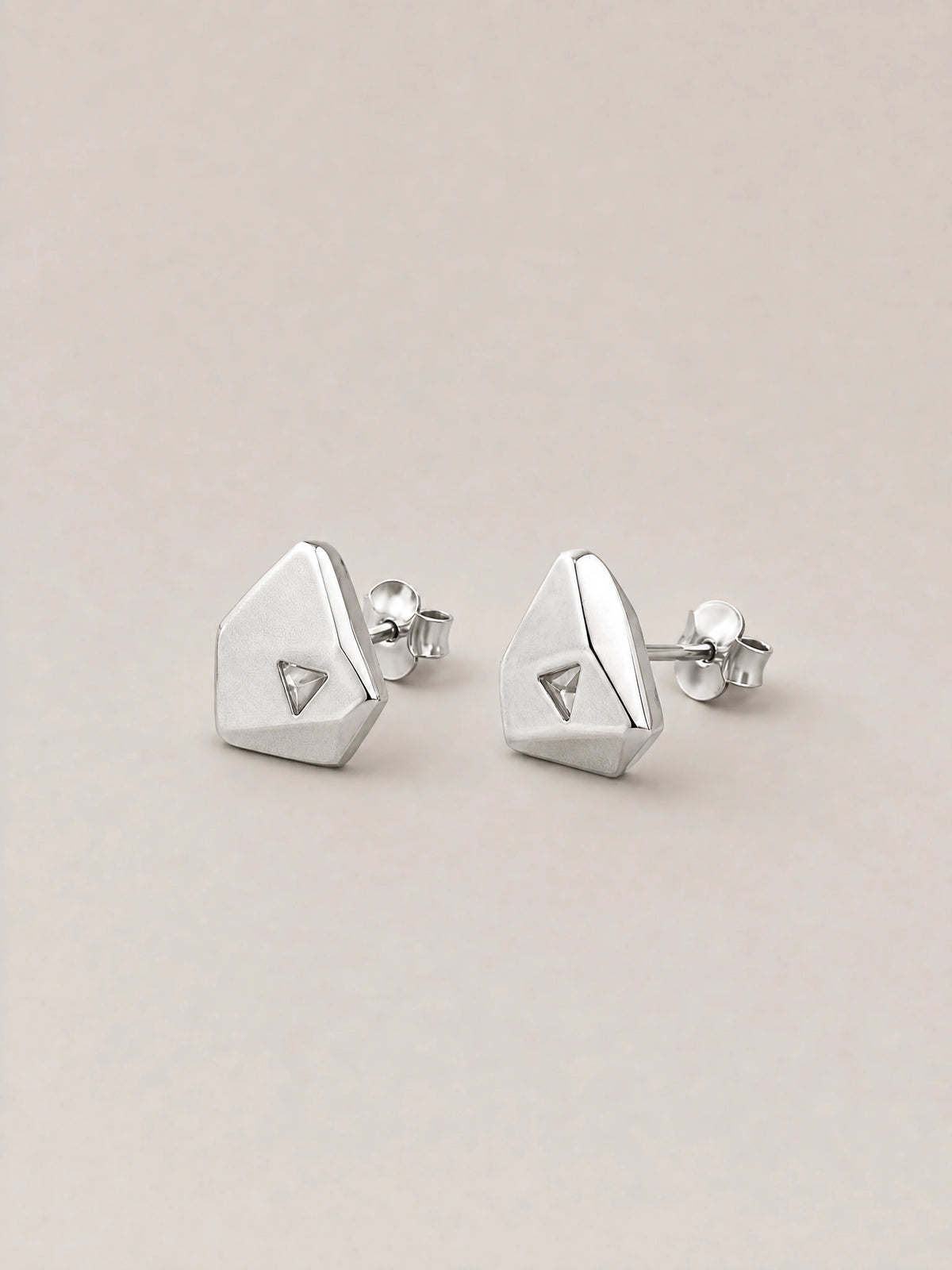 seravel facet studs silver gallery 2
