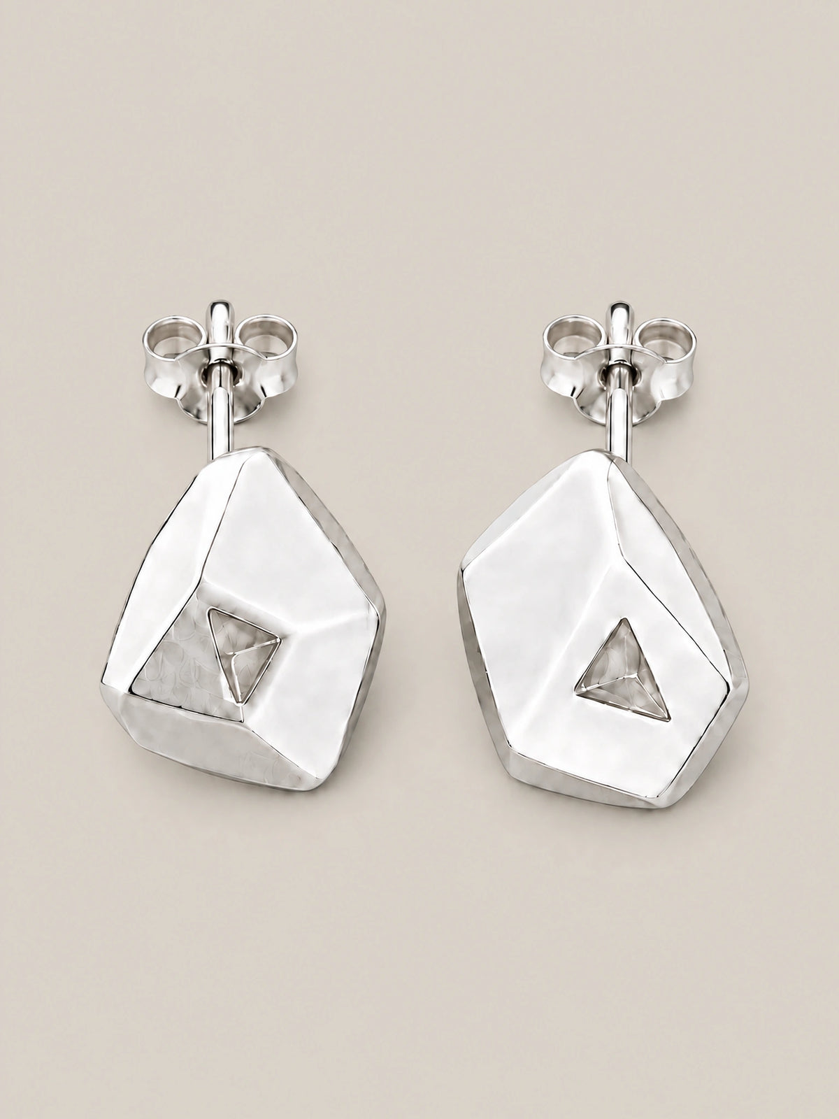 seravel facet studs silver gallery 3